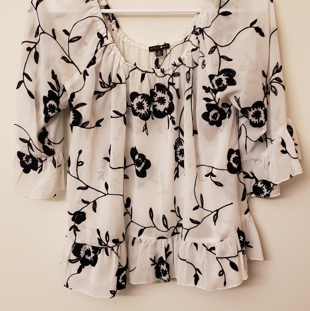 Sheer Floral Top